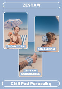 ZESTAW Osłonka + Zestaw do fal + Zestaw Scrunchies (S+M) Chill Pod Parasolką