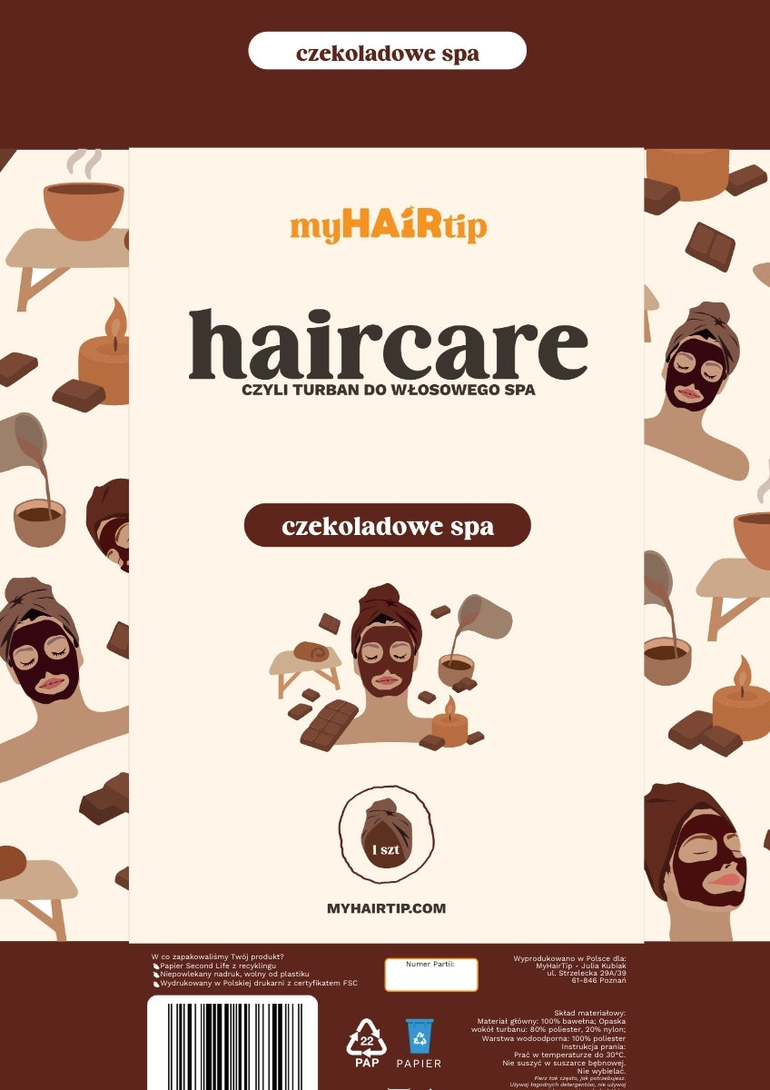 HAIRCARE™ Czekoladowe SPA – turban do pielęgnacji włosów