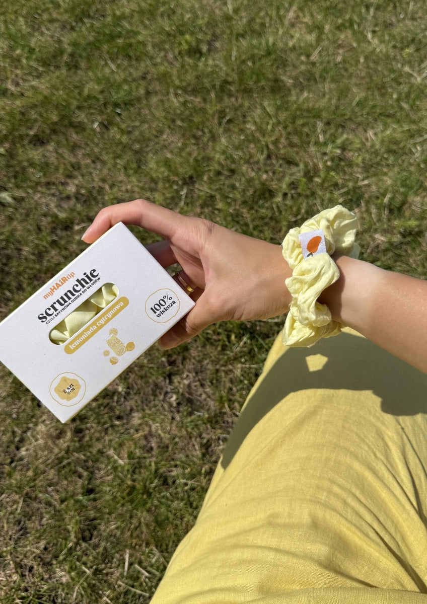 Zestaw Scrunchies Lemoniada Cytrynowa – 1x S + 1x M